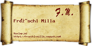 Fröschl Milla névjegykártya