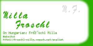 milla froschl business card